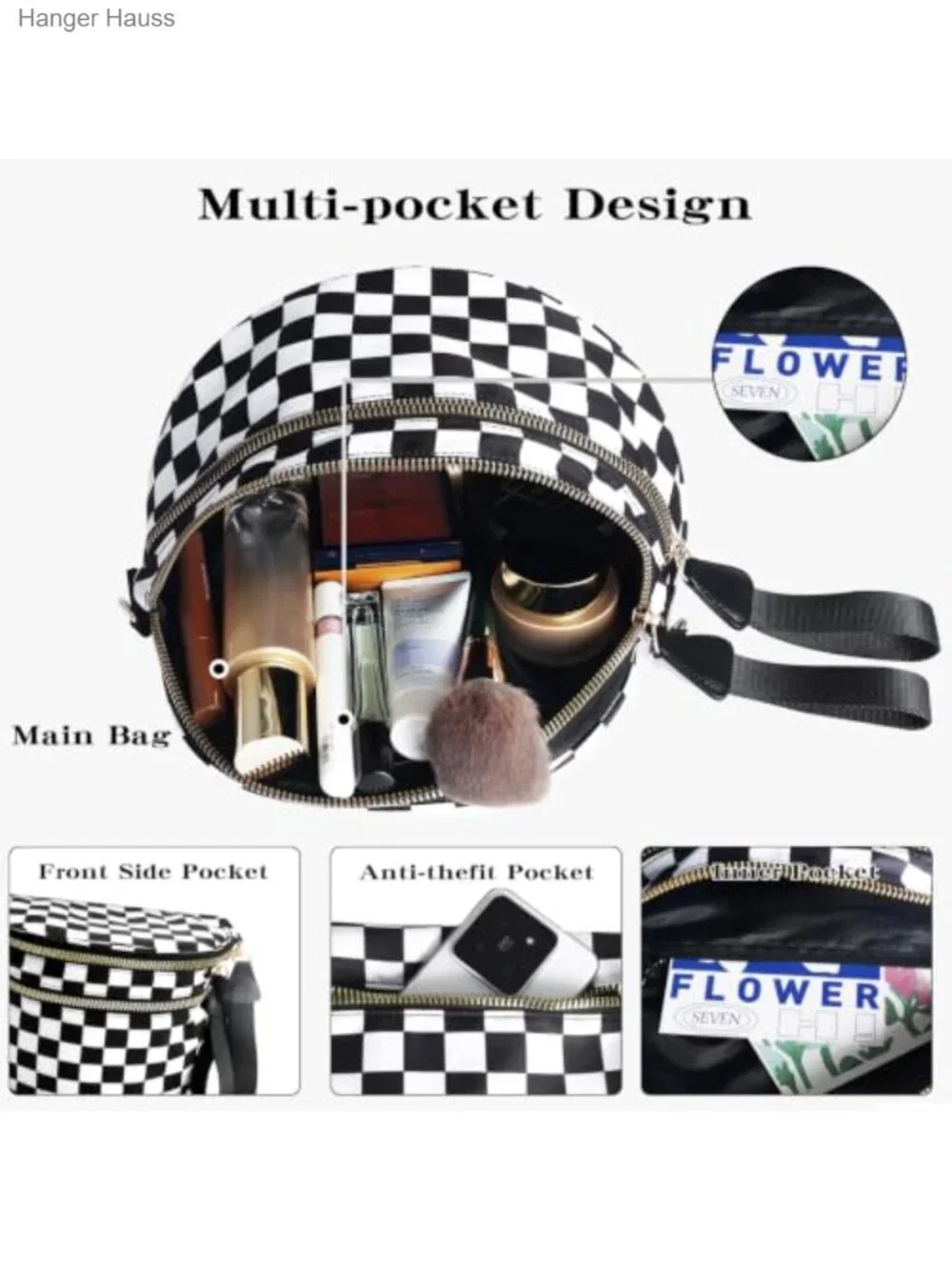 Nylon Crossbody Bum Bag for Women, Spacious Fanny Pack with Adjustable Strap